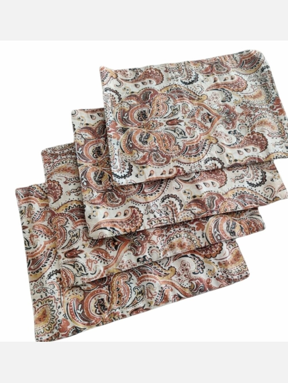 🔥4/$20 Max Studio Home Cotton Fabric Paisley Placemat Set of 4